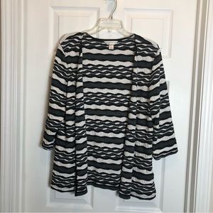 Christopher & Banks Petite 3/4 Sleeve Stripped Cardigan. Size P/L